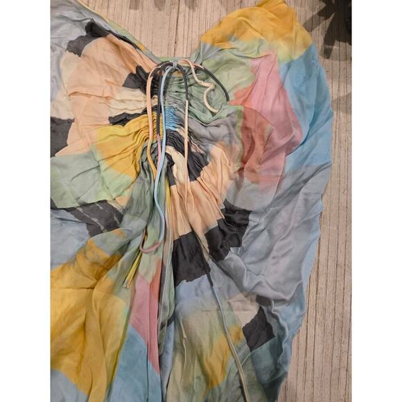 Just BEE Queen Women's Midi Skirt M Multicolor Geometric Ruched - Picture 3 of 7